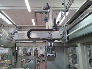 Cartesian robot with 3 axis inside tray packer