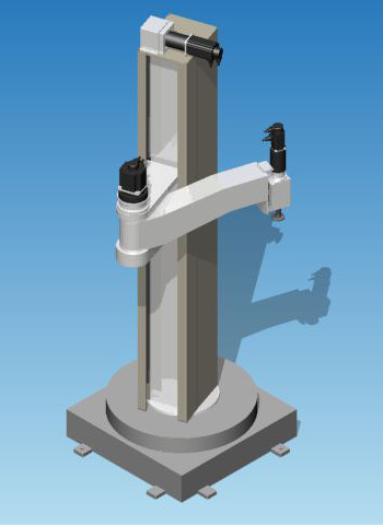 SCARA rotating column robot used as a palletizer