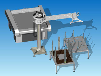 Mettifoglio automatico per carico e scarico fogli e pannelli su plotter e macchine di stampa ed assemblaggio