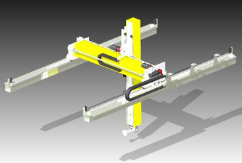 Cartesian 4-axis robot controlled with inverter