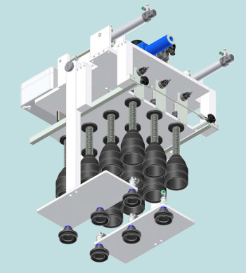 Box palletization with suction cup grip