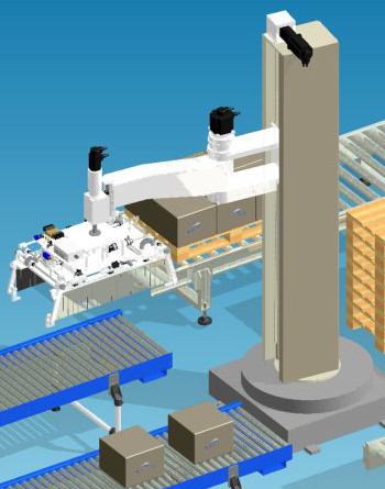 Industrial scara robot for handling and palletizing