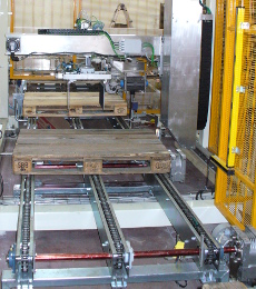 Nastri trasportatori per la movimentazione pallet a rulli folli motorizzati ed a catena
